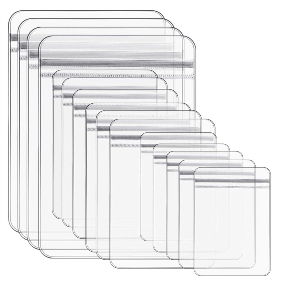 60PC Jewelry Bags Clear Plastic Reclosable Thick Zip Lock for Photo Bakery Treats Travel Storage Packaging