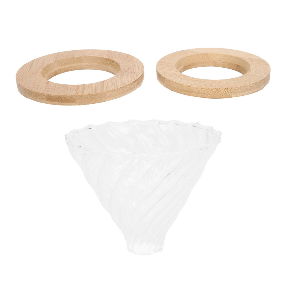 Pour Over Coffee Dripper Cone Filter Cup Coffee Maker Accessories with Wood Base Home Office Use