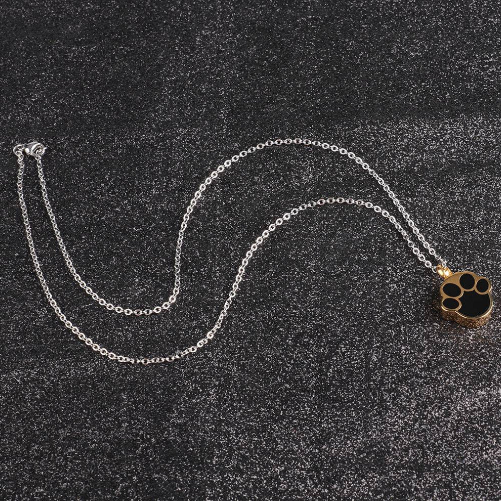 Footprint Pattern Urn Necklace Memorial Pet Ash Pendant Jewelry