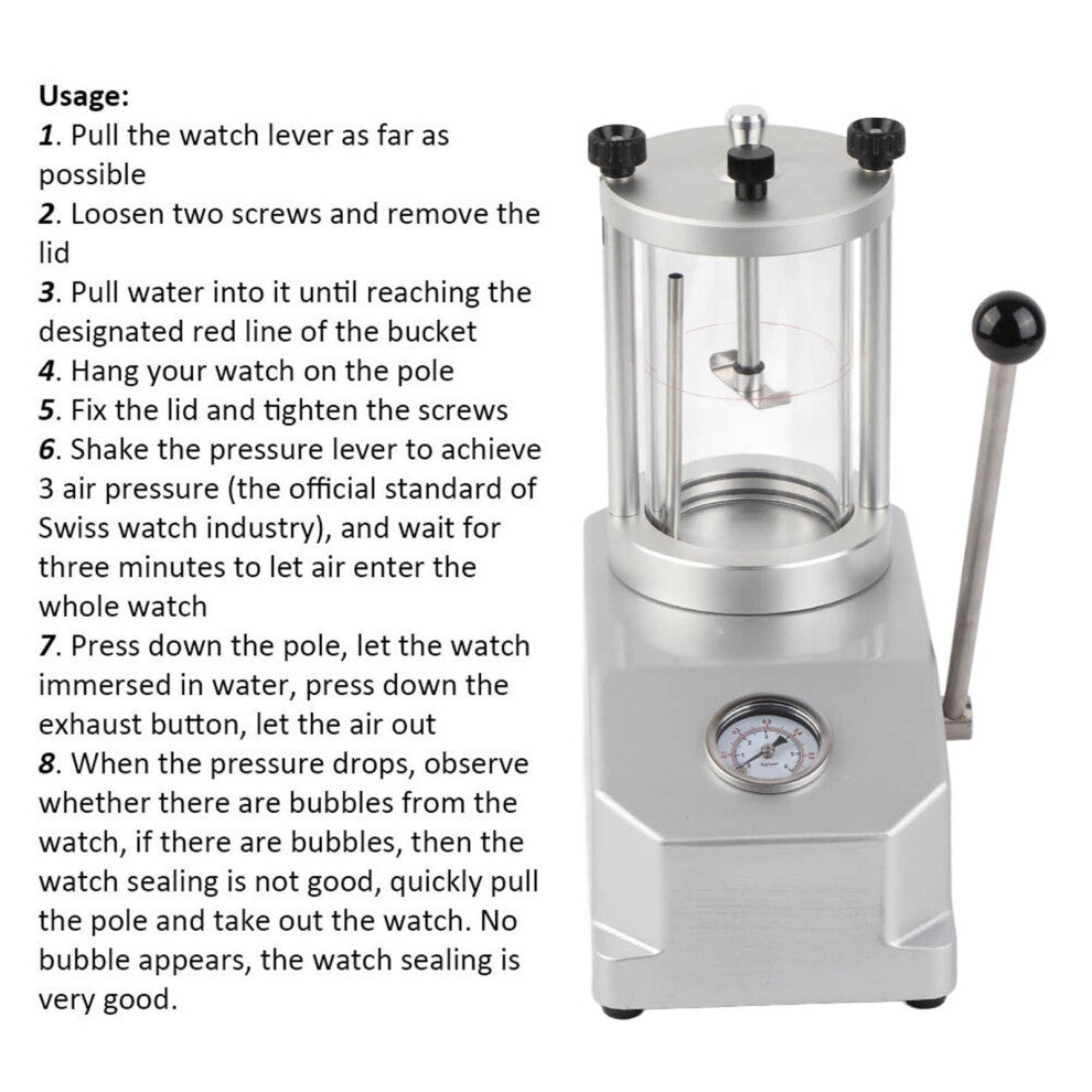 Watch Water Resistant Tester Tool 6 ATM 2 Watches Case Resistance Pressure Test Machine