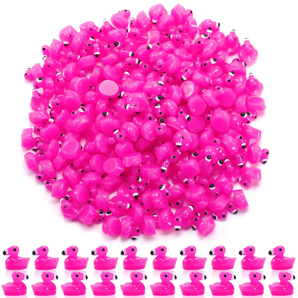 Mini Resin Ducks  300 Pcs Tiny Ducks  Pink Flamingo Figurine  Resin Animals Toy for Cake Topper  Garden  Dollhouse  DIY Crafts  Party  Aquarium Decor