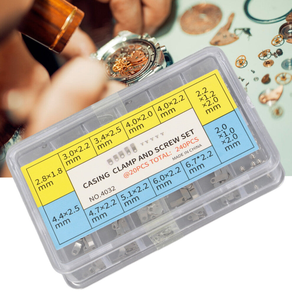 240 Pcs Watch Casing Clamp Adapter Casing Movement Securing Screw Washer for ETA 2824 2836 2846