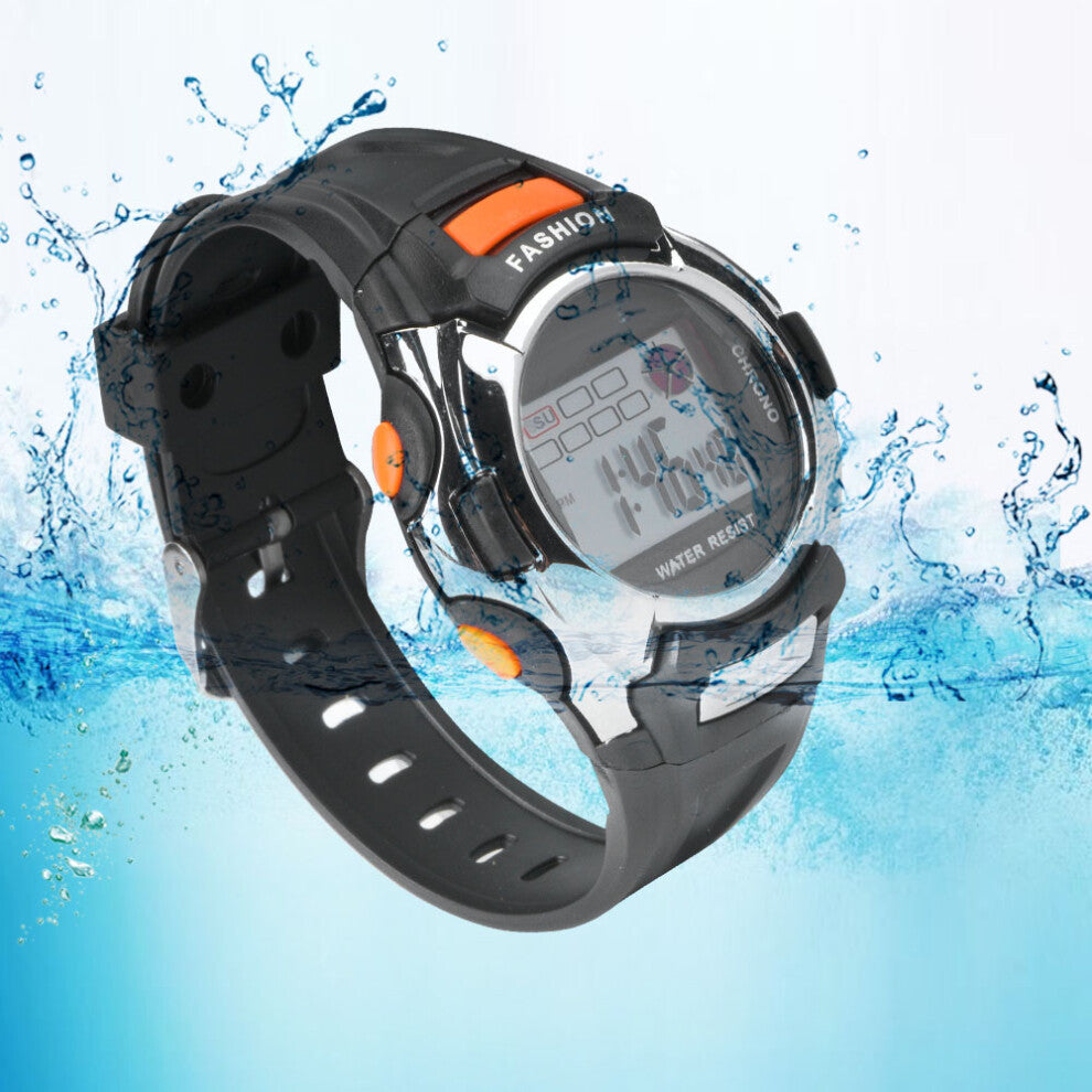 Multi function Electronic Wrist Watches Digital Luminous Children Boy Girl Sports Watch (Black)