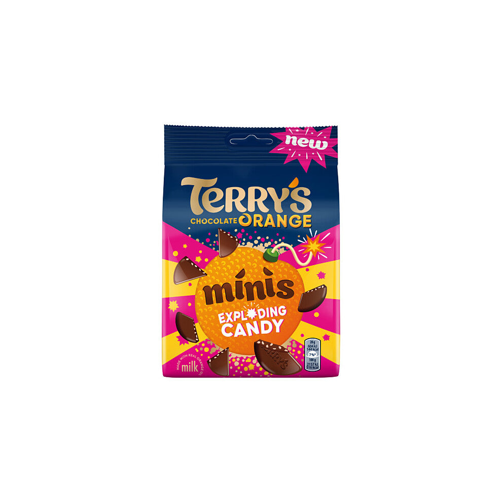 Terry's Chocolate Orange Exploding Candy Minis 105g (Pack of 10)