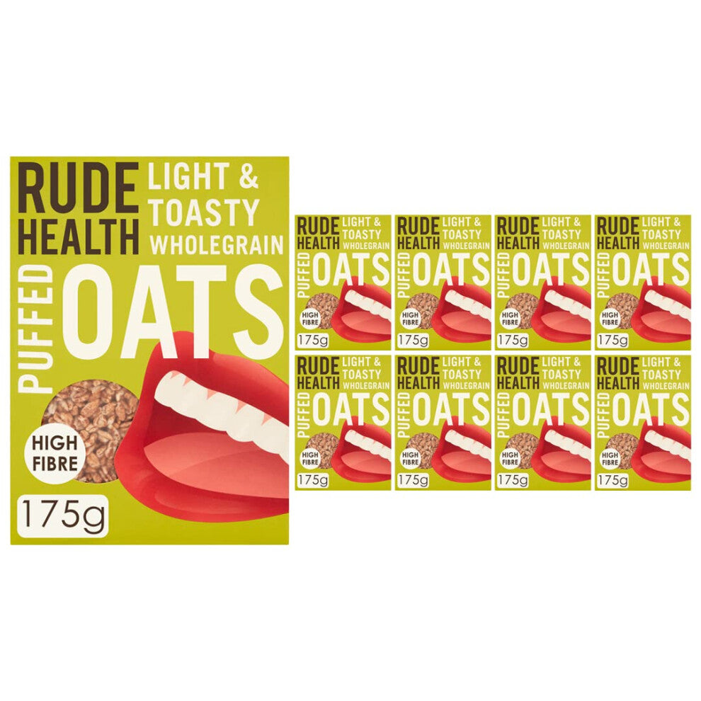 Rude Health Puffed Oats 175g - 100% Oats, Toasty & Nutty, Whole Grain, Natural, Vegan, Kosher - Code 66732