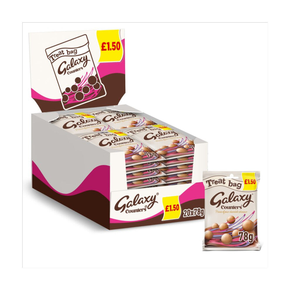 Galaxy Counters Milk Chocolate Buttons Treat Bag 78g (Pack 20)