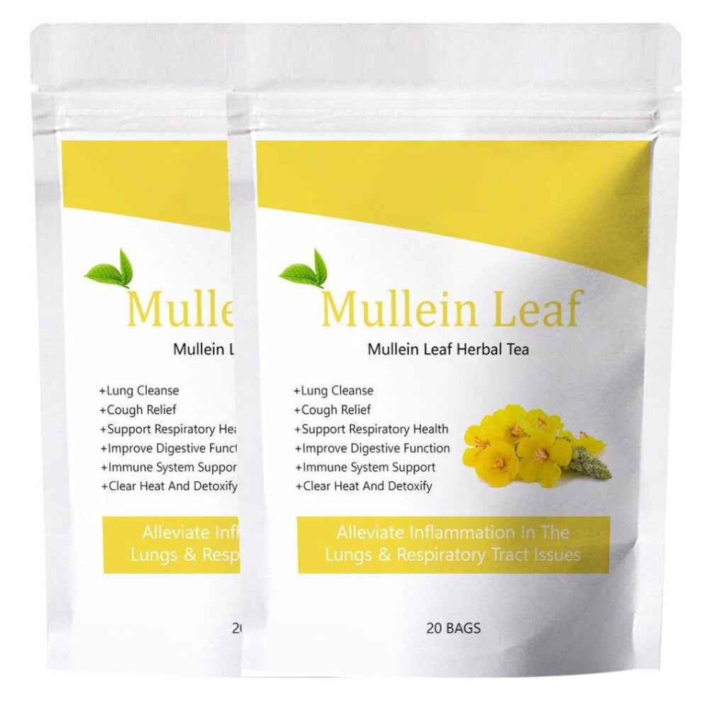2Bag Mullein Leaf Tea Bags Herbal Lung Cleansing Breathing Cough Relieve Tea