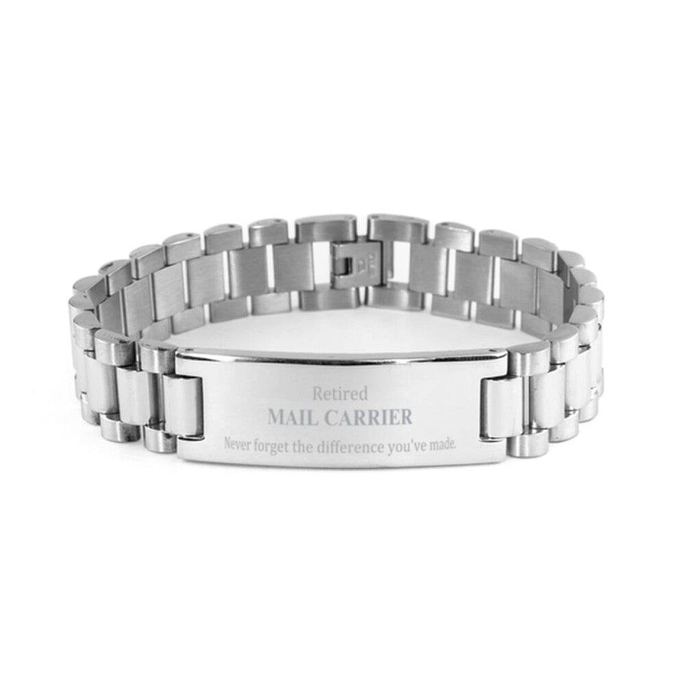 Retired Mail Carrier Gifts, Never forget the difference you've made, Stainless Steel Bracelet