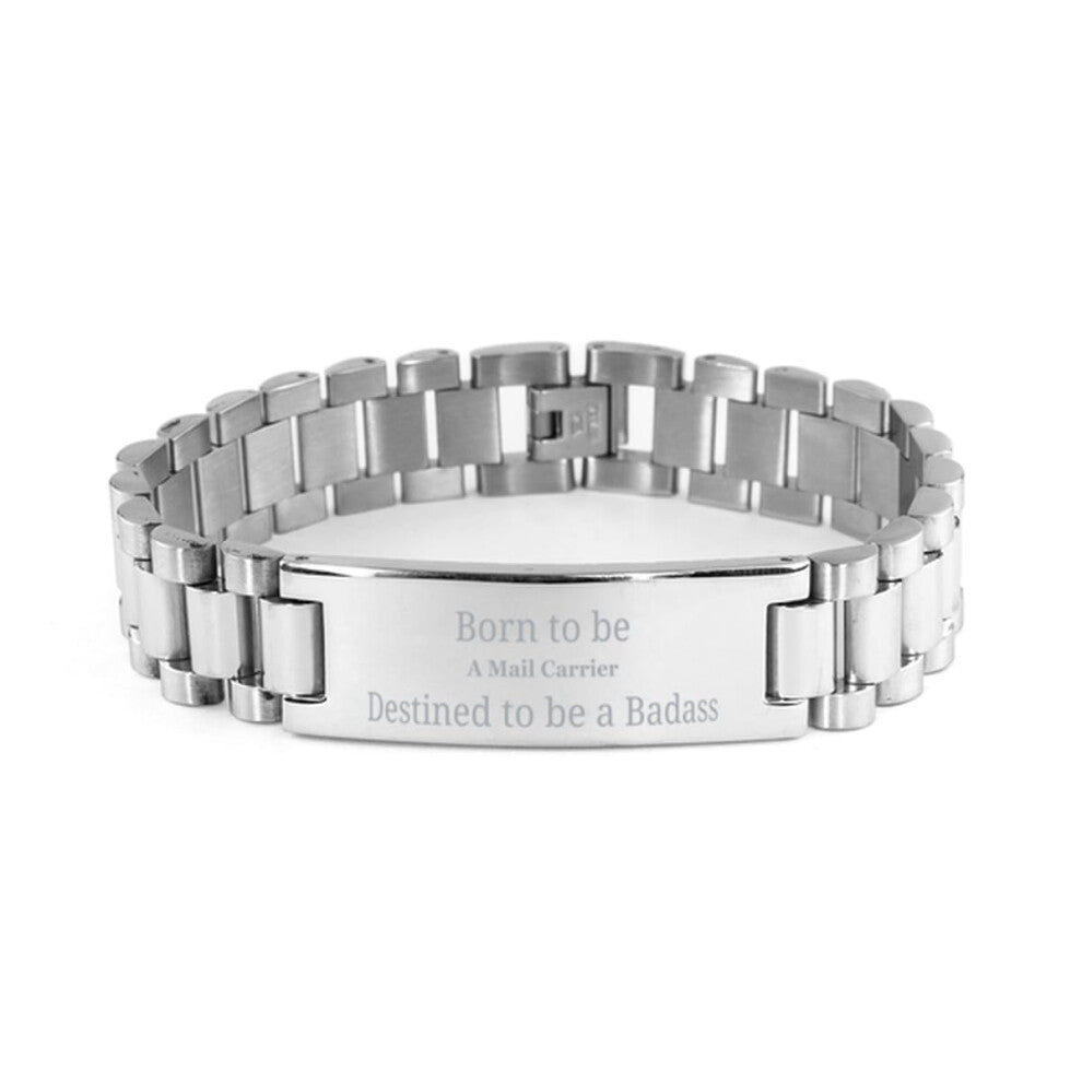 Mail Carrier Gifts. Unique Funny Gifts. Born to be Mail Carrier Ladder Stainless Steel Bracelet for Mail Carrier Coworker Colleague Boss Friends