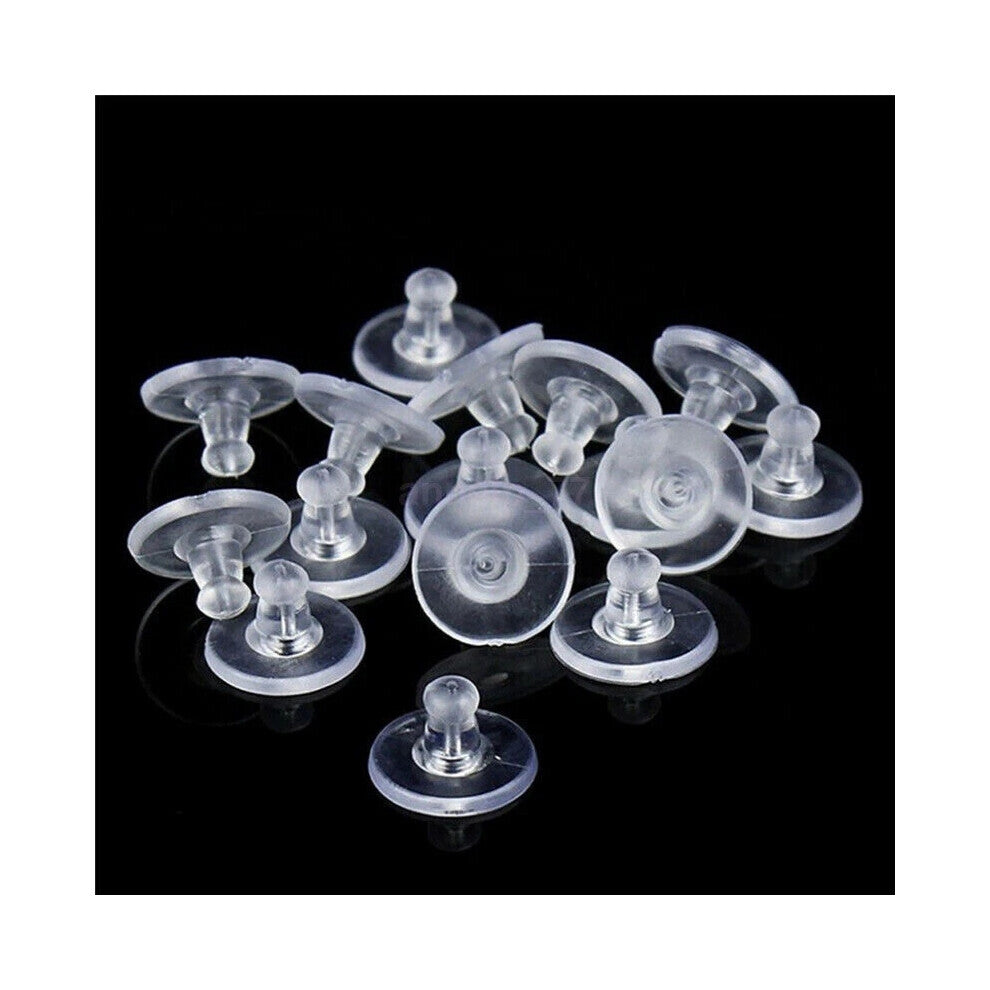 (10 (5 pairs)) Soft Plastic Earring Butterfly Back Silicone Findings Stoppers Holders Jewellery New