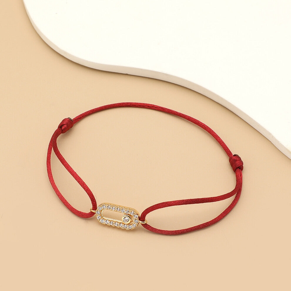 (G-wine red, 20cm) Adjusted Size Can Move Stone Multiple colors Rope Woven bracelet For Women And Men Fashion Jewelry 2024 New Bracelets Woman