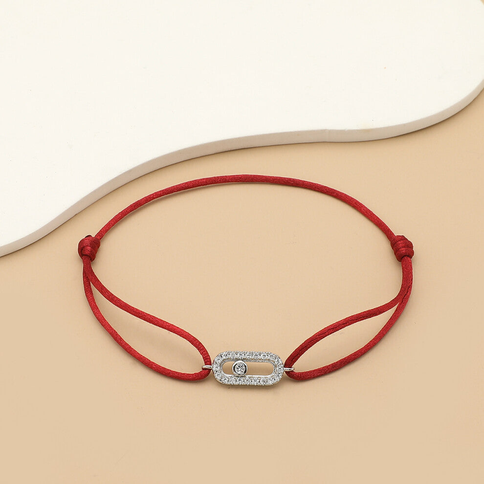 (S-wine red, 20cm) Adjusted Size Can Move Stone Multiple colors Rope Woven bracelet For Women And Men Fashion Jewelry 2024 New Bracelets Woman