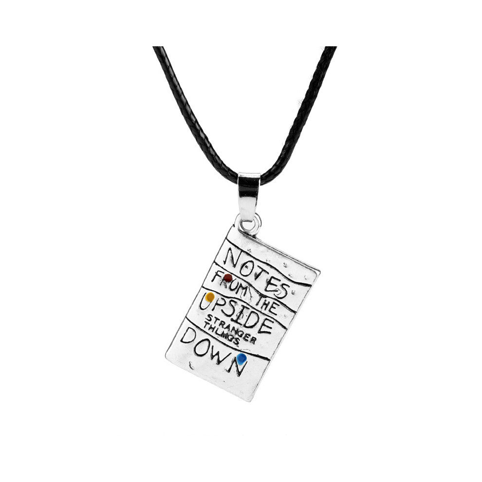 (1981 Notebook) Stranger Things 4 Necklace - Light Bulb Alphabet Heart Pendant Accessory