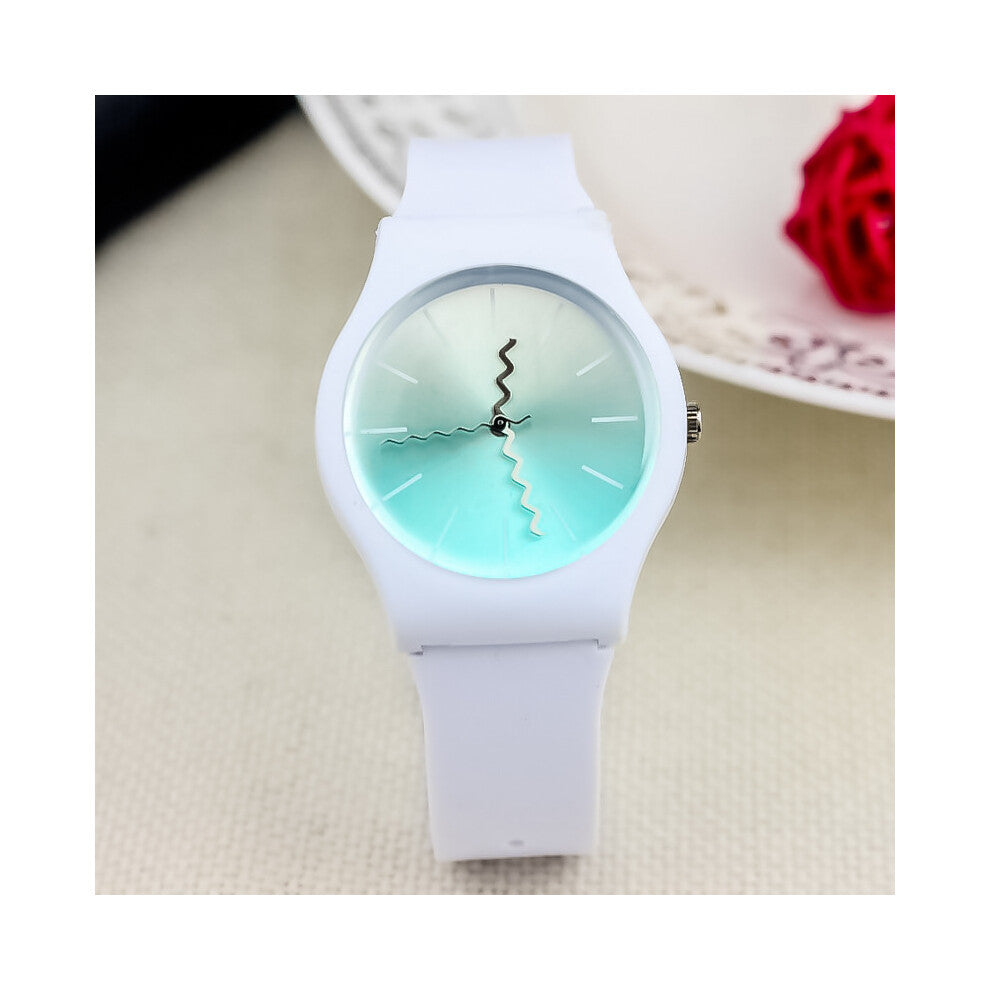 (White gradient color) Fashionable men's and women's glitter starry sky watches, Instagram casual primary and secondary school students' jelly quartz