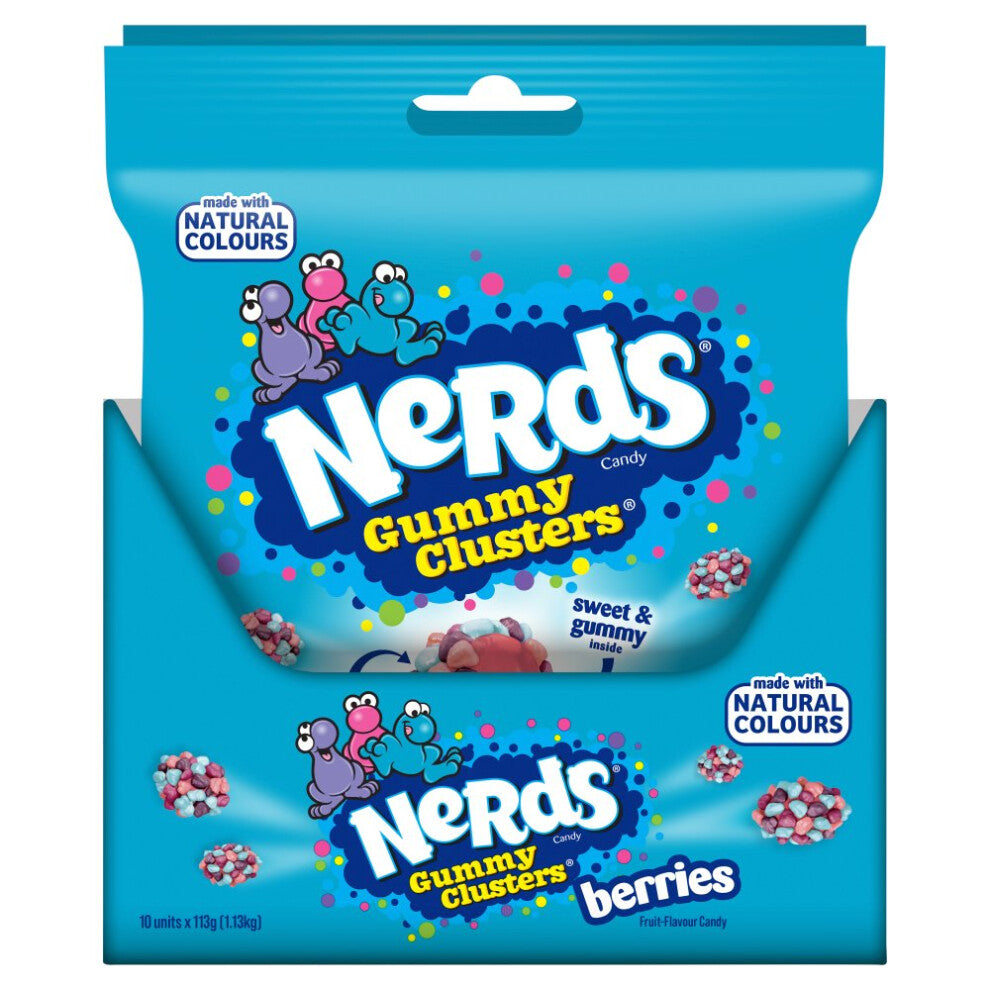 Nerds Gummy Clusters Berries Fruit-Flavour Candy 113g (Pack of 10)