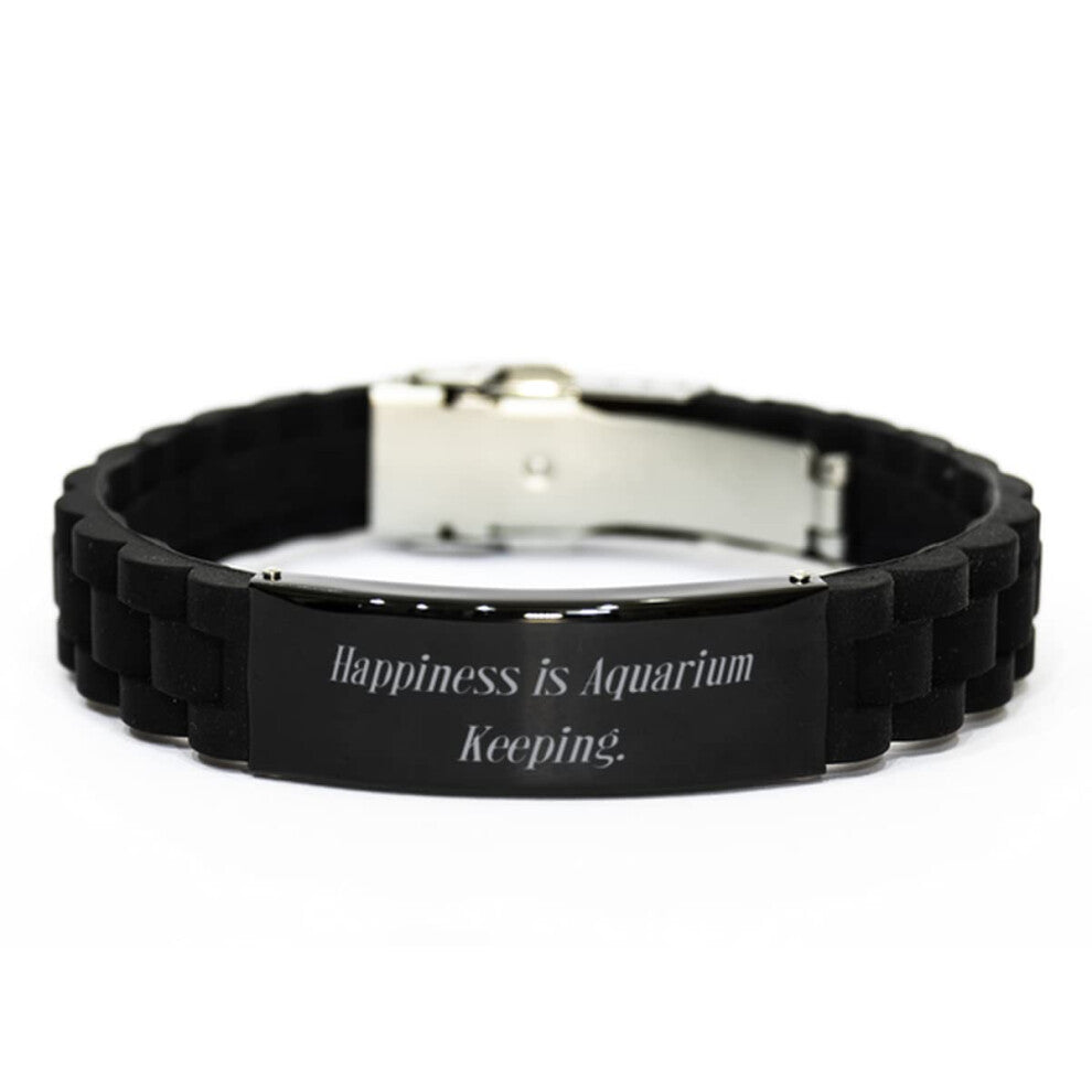 Inappropriate Aquarium Keeping, Happiness is Aquarium Keeping, Epic Holiday Black Glidelock Clasp Bracelet for Friends