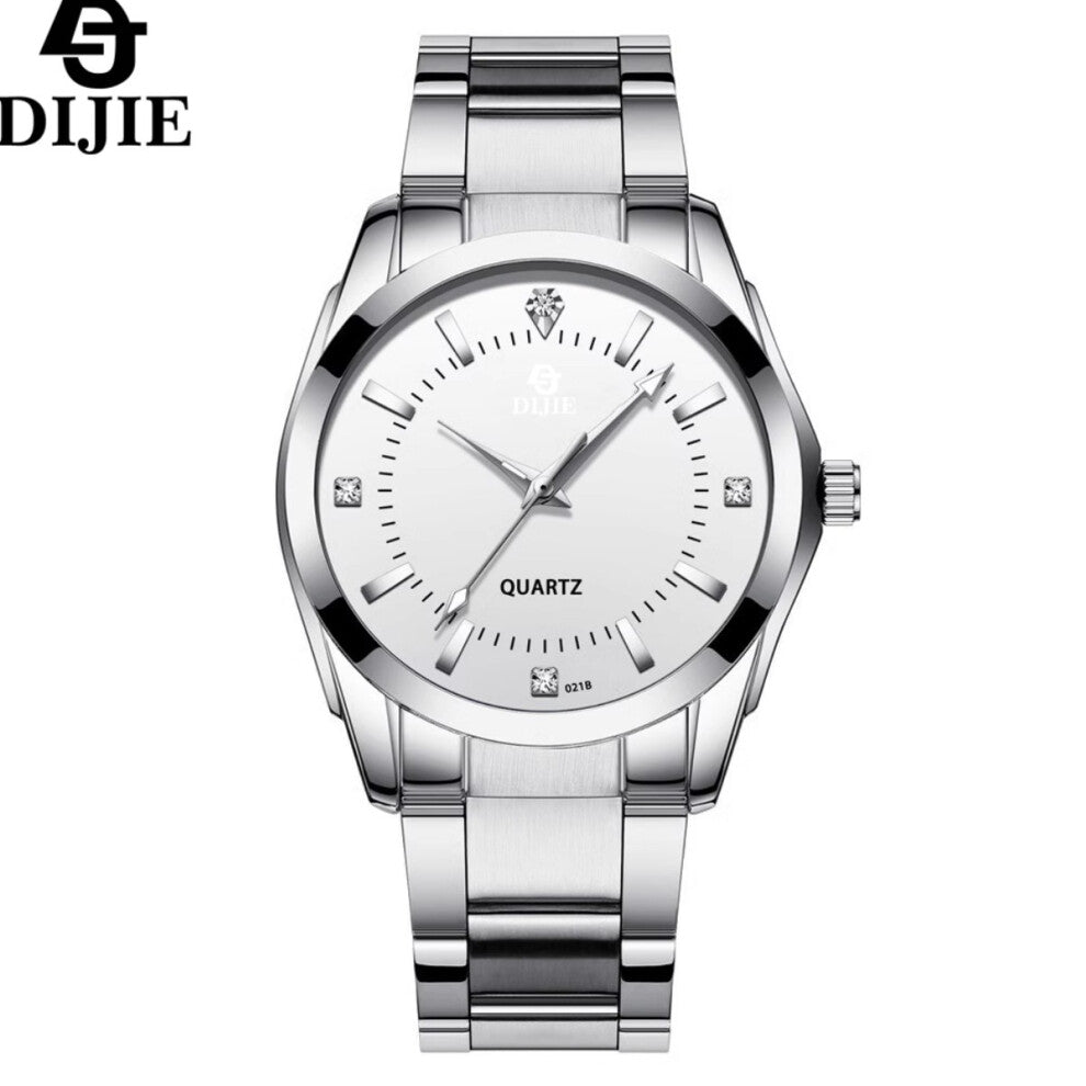 (Large white) Men's and women's watches: simple and mature luminous business men's watches, couple's fashionable quartz watches