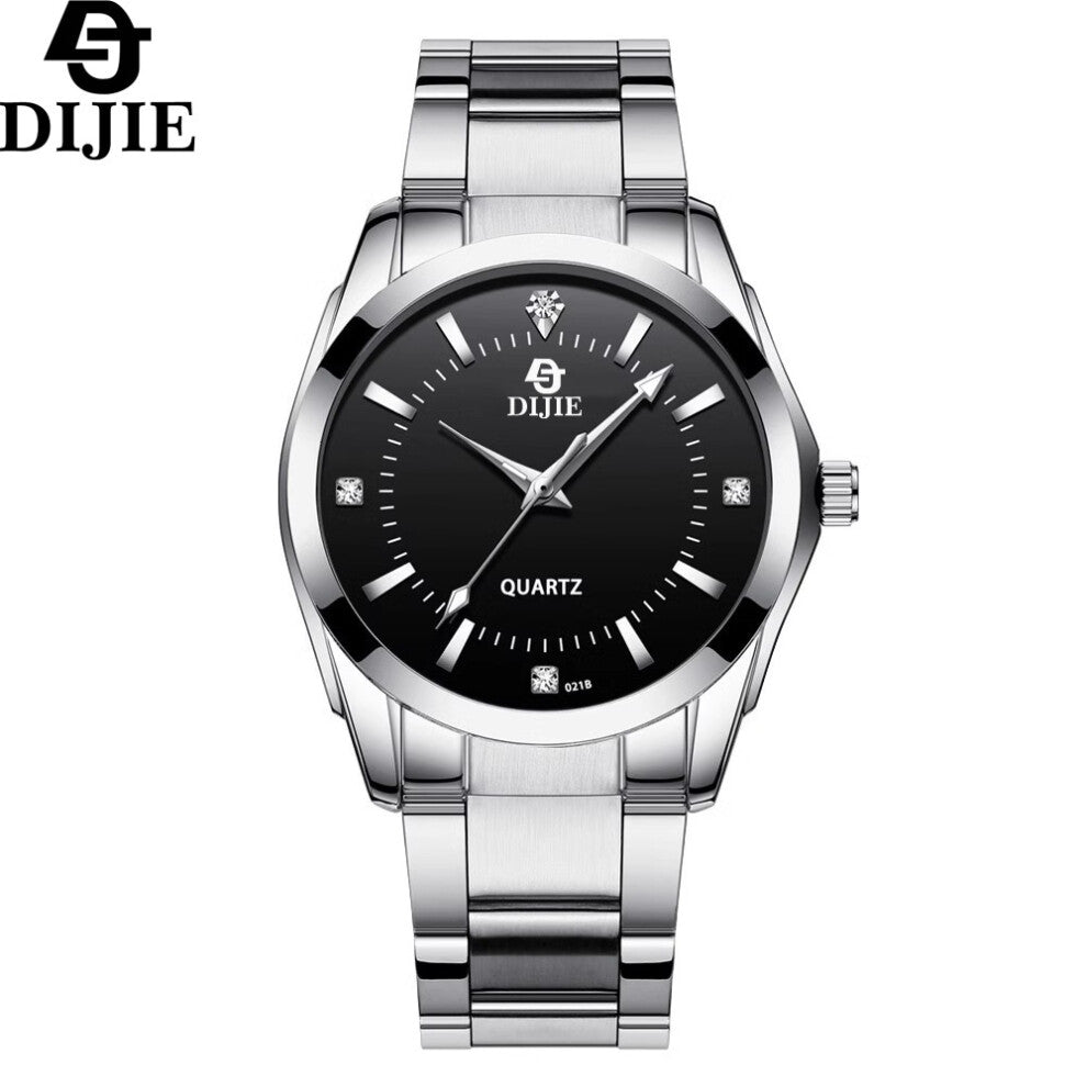 (Large black) Men's and women's watches: simple and mature luminous business men's watches, couple's fashionable quartz watches