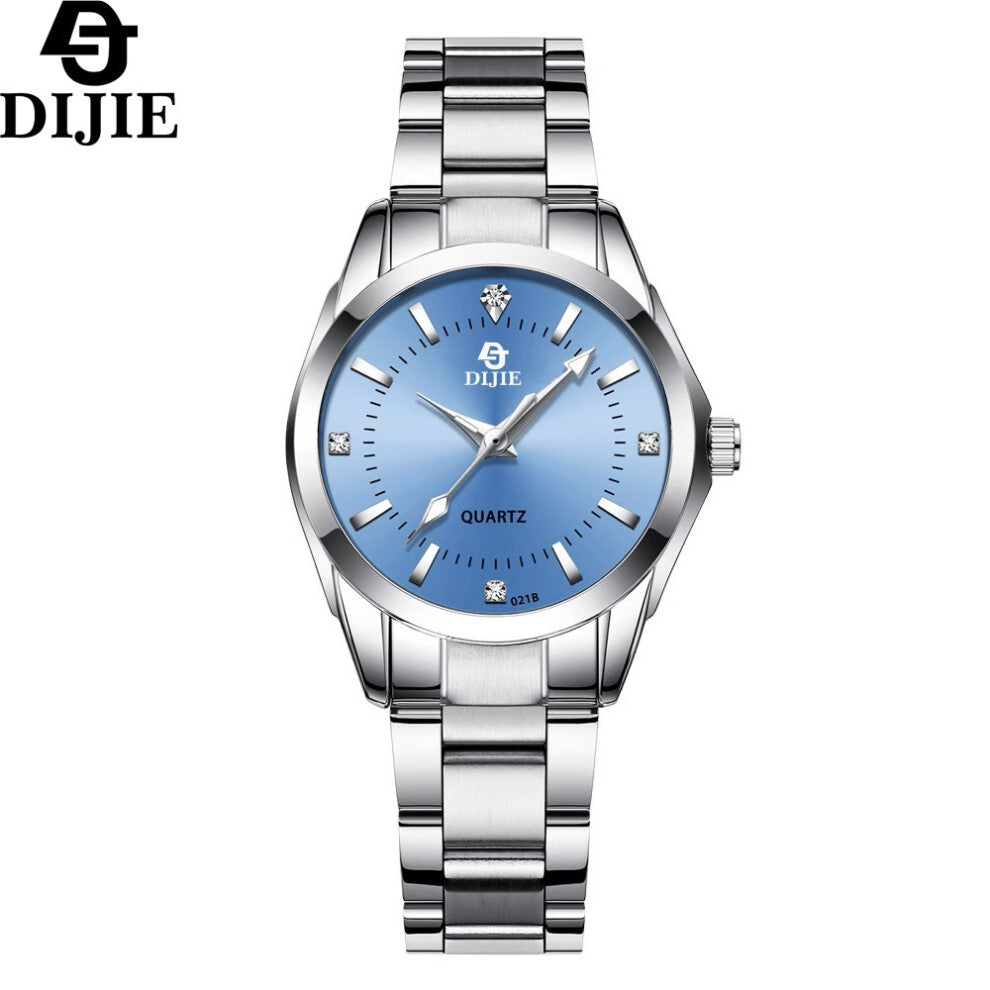 (Small light blue) Men's and women's watches: simple and mature luminous business men's watches, couple's fashionable quartz watches