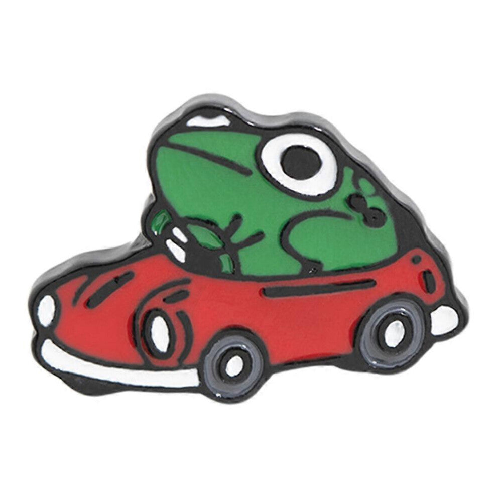 (As show, One size) Metal for Frog Driver Enamel Pin Fun Animal Car Brooch Backpack Clothes Lapel De