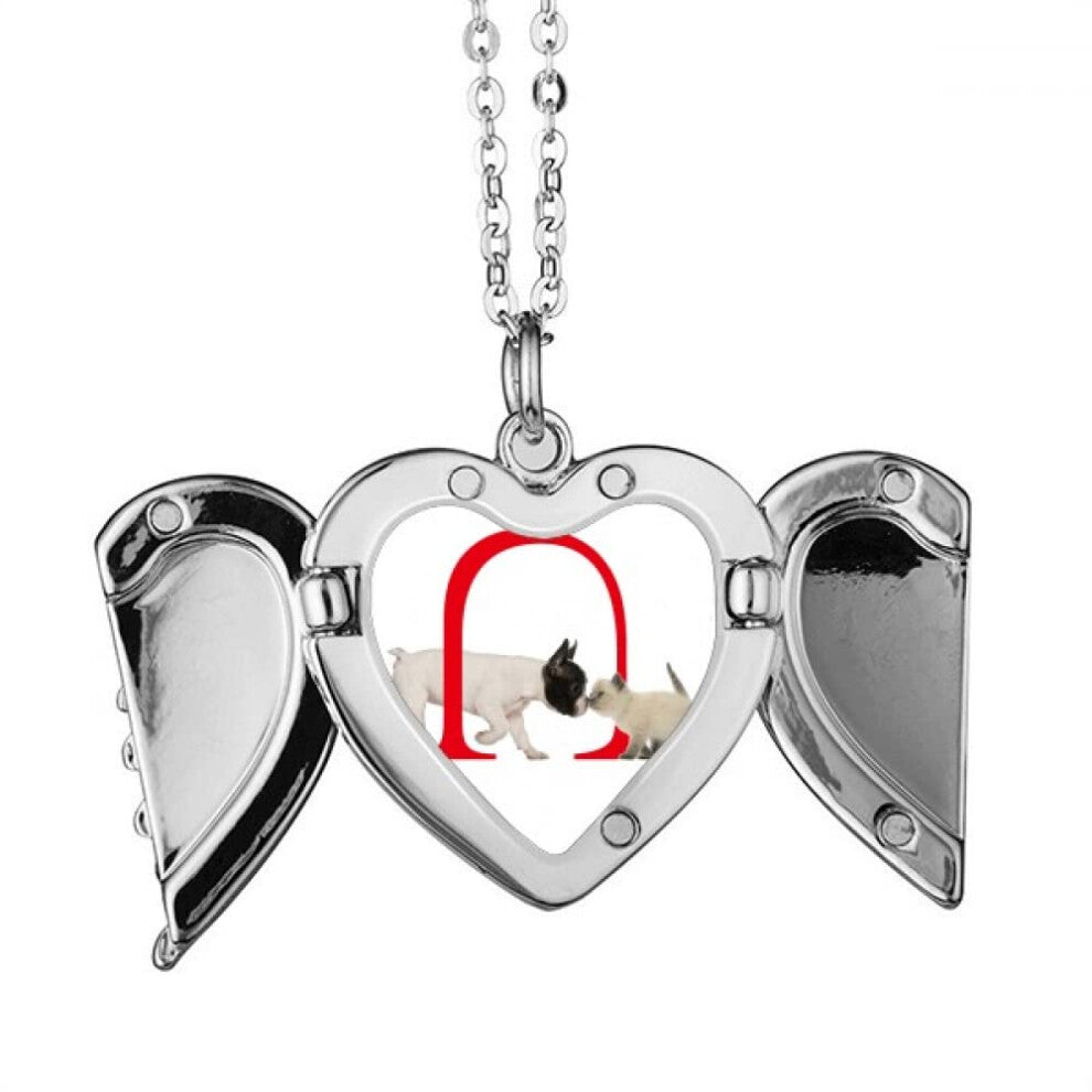 Cats Dogs Kiss Love Pets Art Deco Fashion Angel Wings Necklace Pendant Fashion Gift