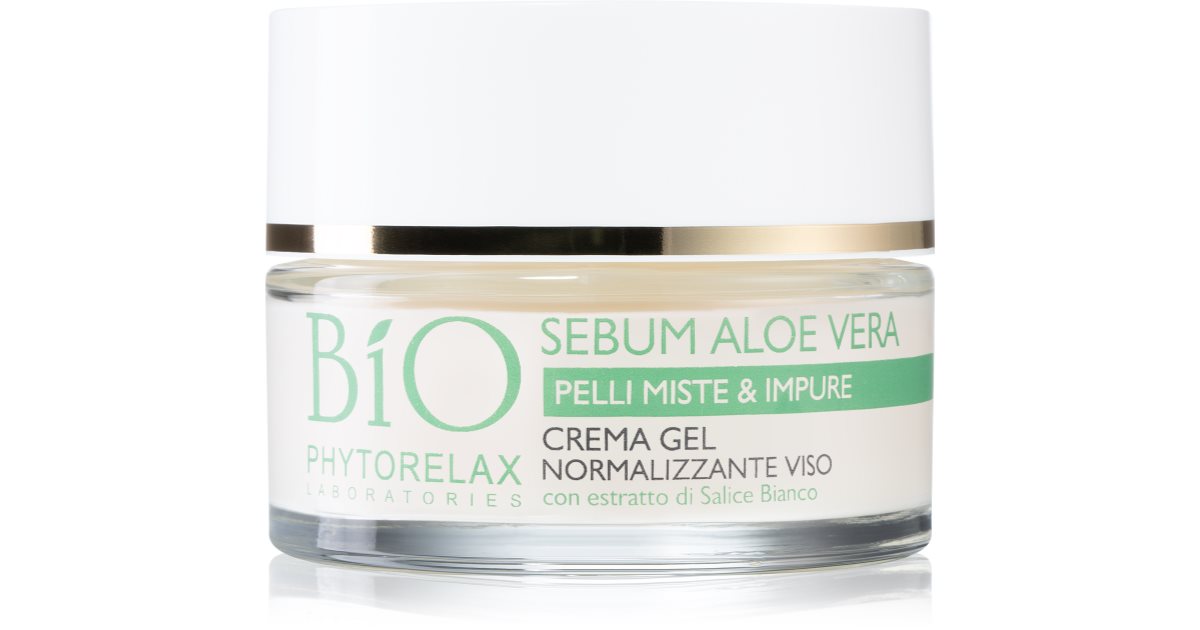 Phytorelax Laboratories Bio Sebum Aloe Vera fuktighetsgivende gelkrem for å gjøre huden mindre fet 50ml