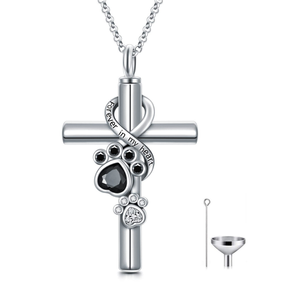 Cross Urn Necklace for Ashes 925 Sterling Silver Cremation Jewelry with Funnel Filler Kit Ashes Necklace for Human Women Girl Pets