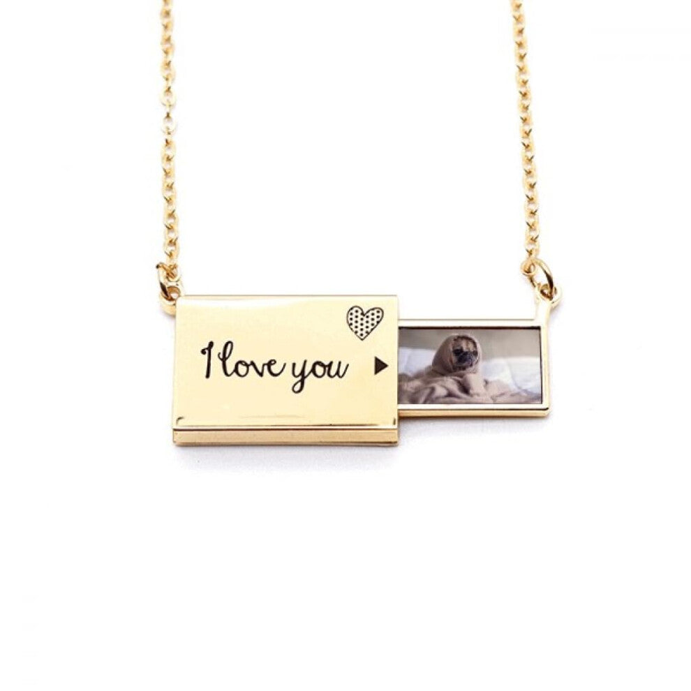 bulldog pet animal lly picture Letter Envelope Necklace Pendant Jewelry