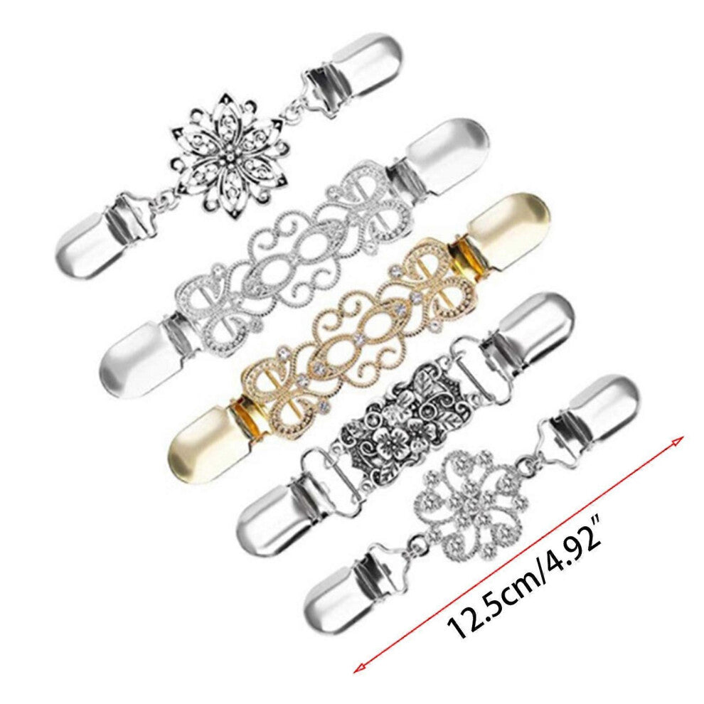 (As show, One size) Vintage Sweater Clips Retro Sweater Shawl Clips Dress Shirts Clips Cardigan Collar Dresses Clips for Women Decoration