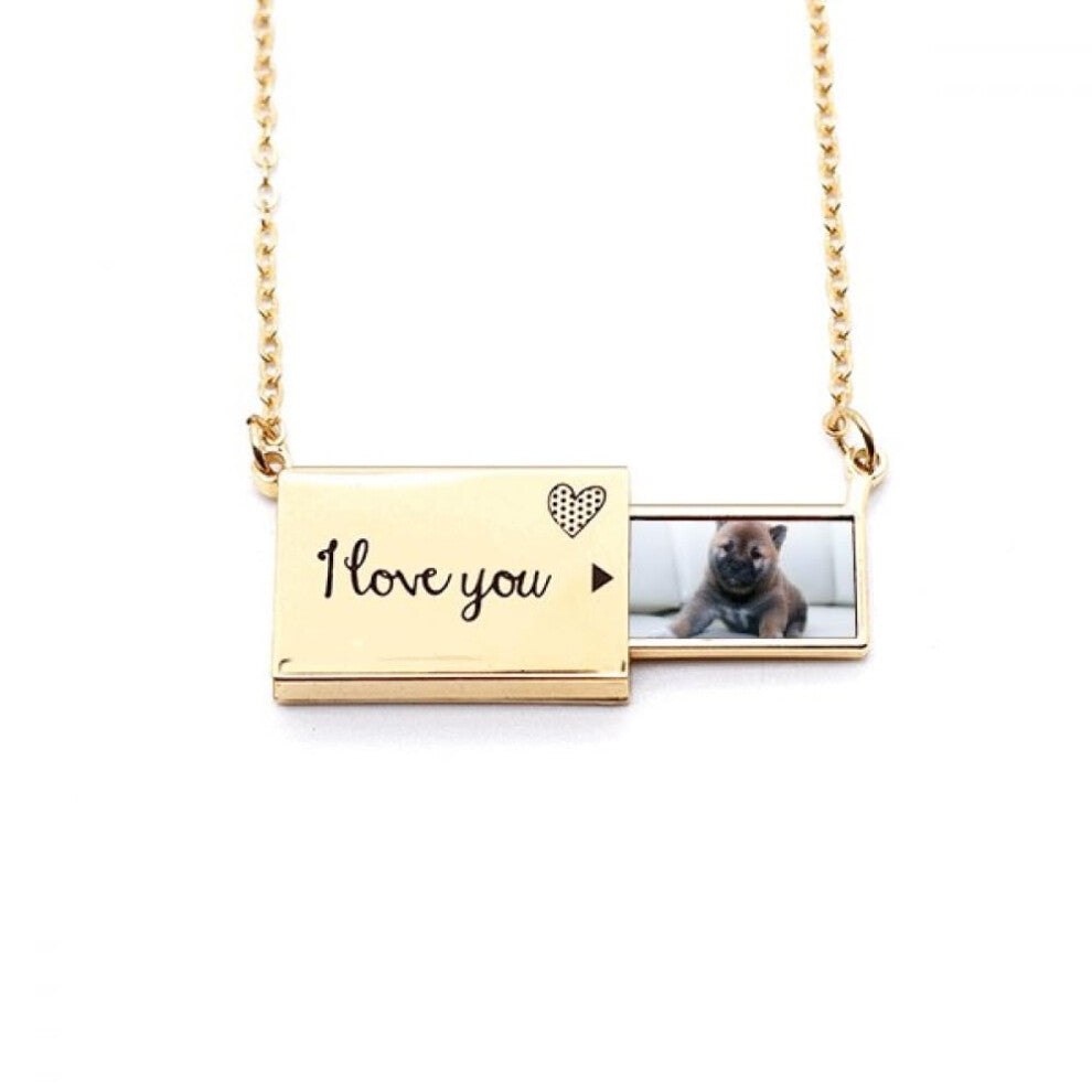Pippy Dog Pet Animal Cute Picture Letter Envelope Necklace Pendant Jewelry