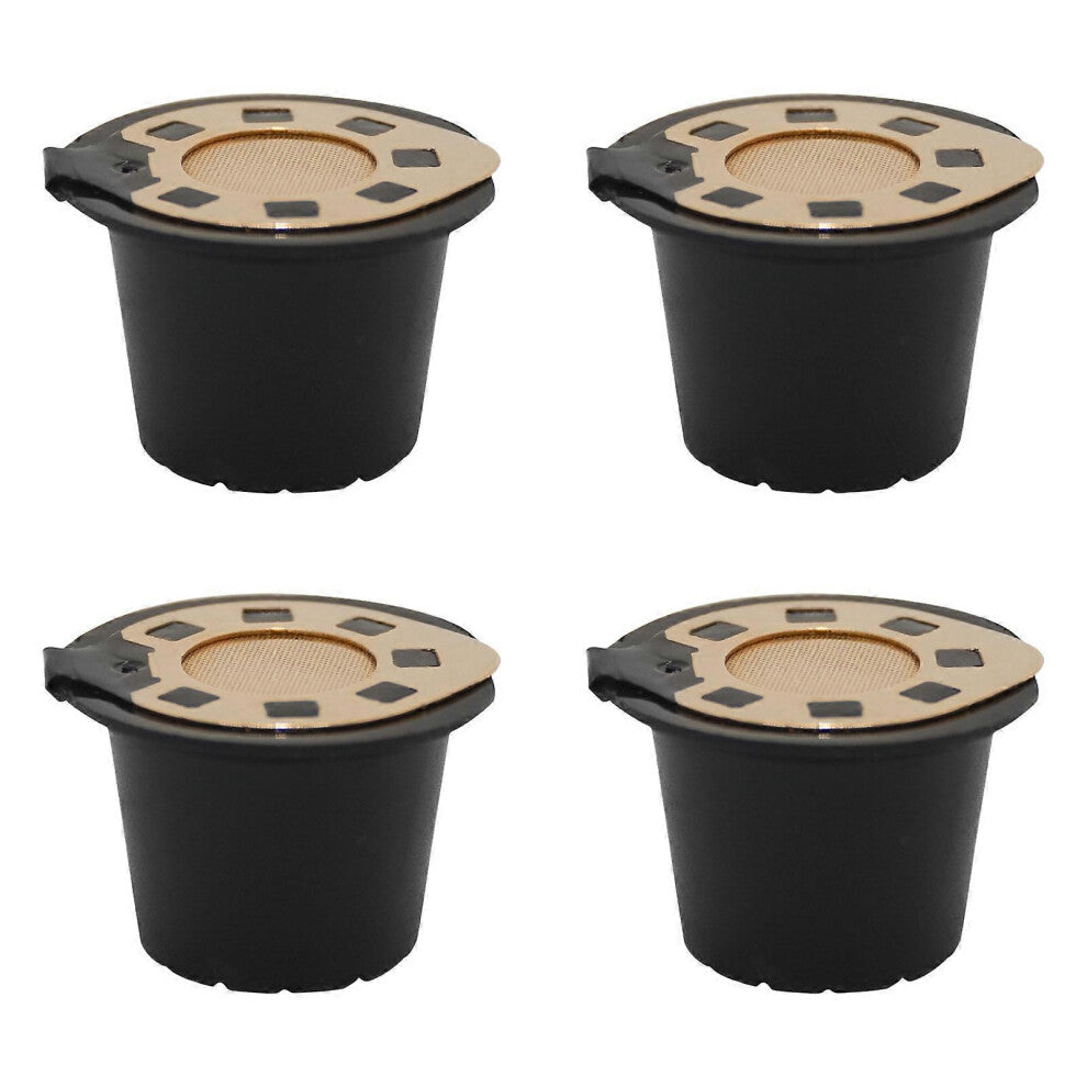 (As show, One size) 4pcs Stainless Steel Lid Coffee Pods Dishwasher Safe Coffee Filter Accessories Easy to Clean Espresso Brewing Tool