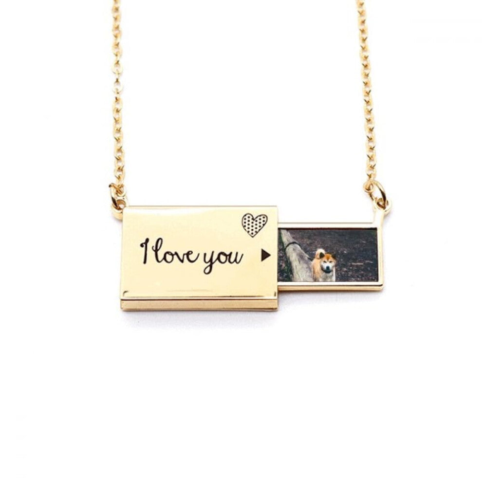 Japanese Dog Pet Animal Picture Letter Envelope Necklace Pendant Jewelry