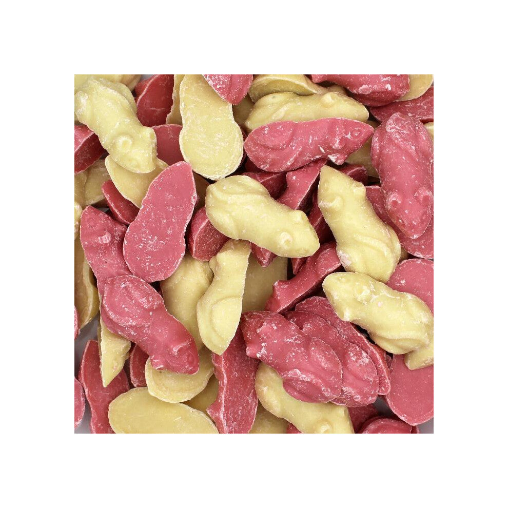 (Pink & White Mice) Pick and Mix Sweets - 1kg Sweet Pouches - Retro & Traditional Sweets