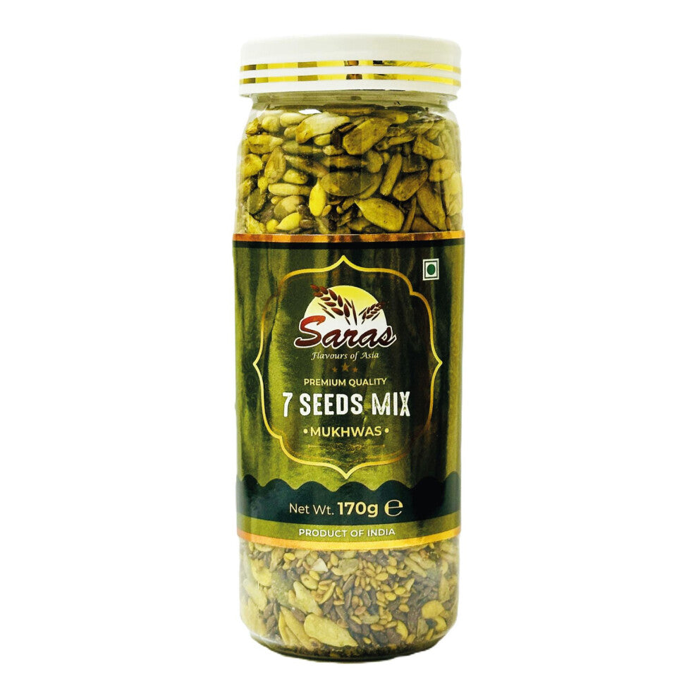 Saras Mukhwas - 7 Seeds Mix 170g | Traditional Indian Digestive Mouth Freshener | Blend of Seven Flavourful Seeds