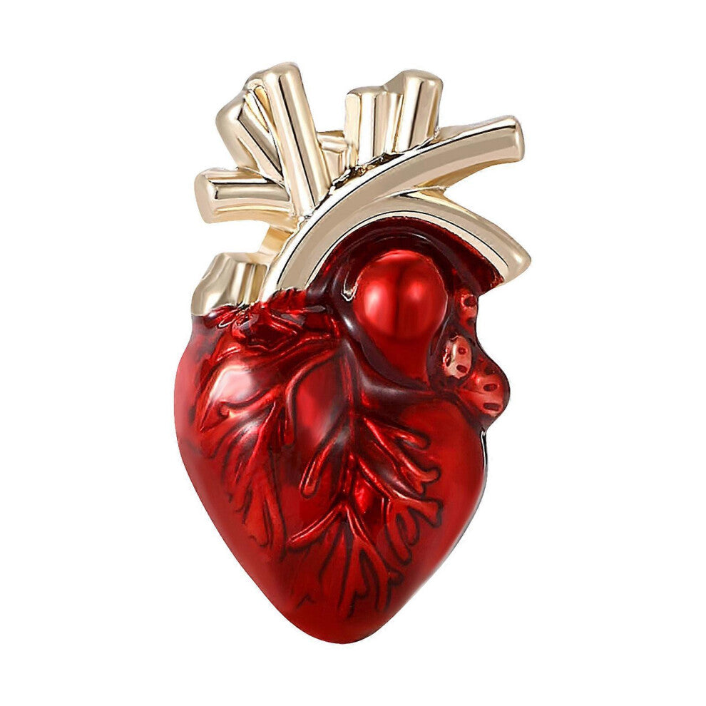 (As show, One size) Fashionable Heart Shaped Brooch Lapel Pin Human Body Organ Backpack Badge Fashion Accessory for Parties and Event