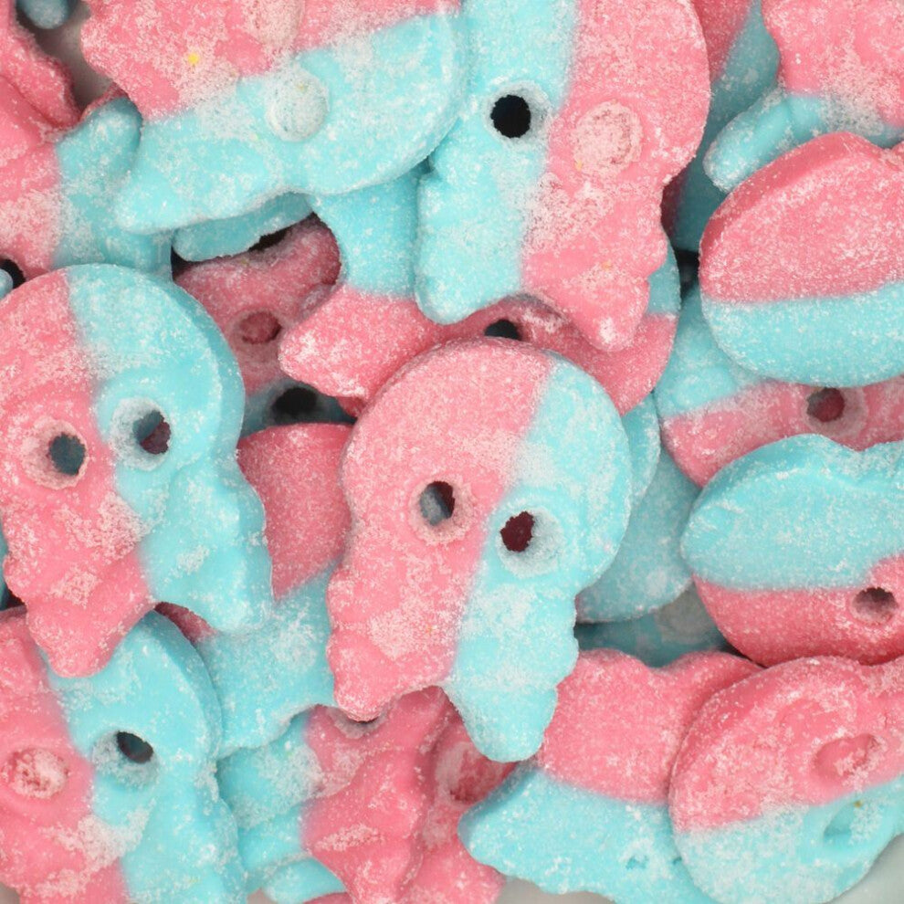 (1kg Sweet Pouch) BUBS Dizzy Bubblegum Skulls