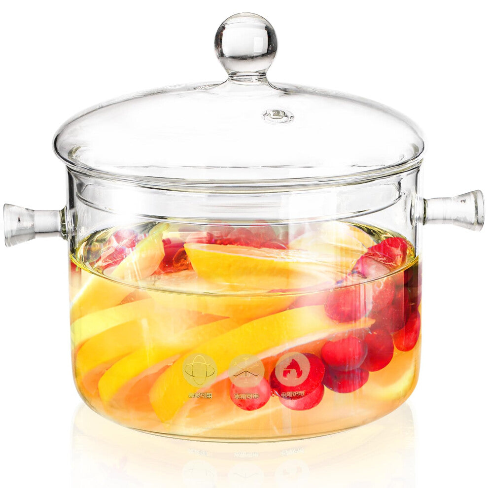 Glass Saucepan for Pasta Noodle and Soup Cooking 1.5L-50oz