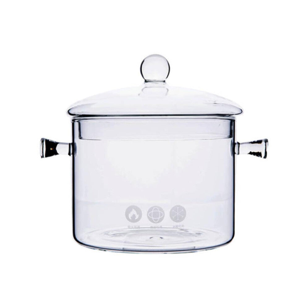 Heat Resistant Clear Pot Cooking Soup Bowl with Lid Pasta Hot Pot Divided Serving Tray Platter with Lid Saucepan Kitchen Stew