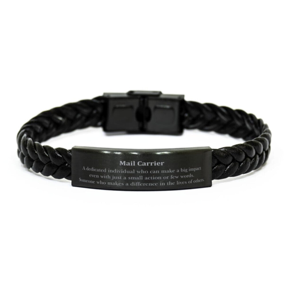 Definiton Mail Carrier Gifts, Unique Braided Leather Bracelet for Mail Carrier Retirement Gifts