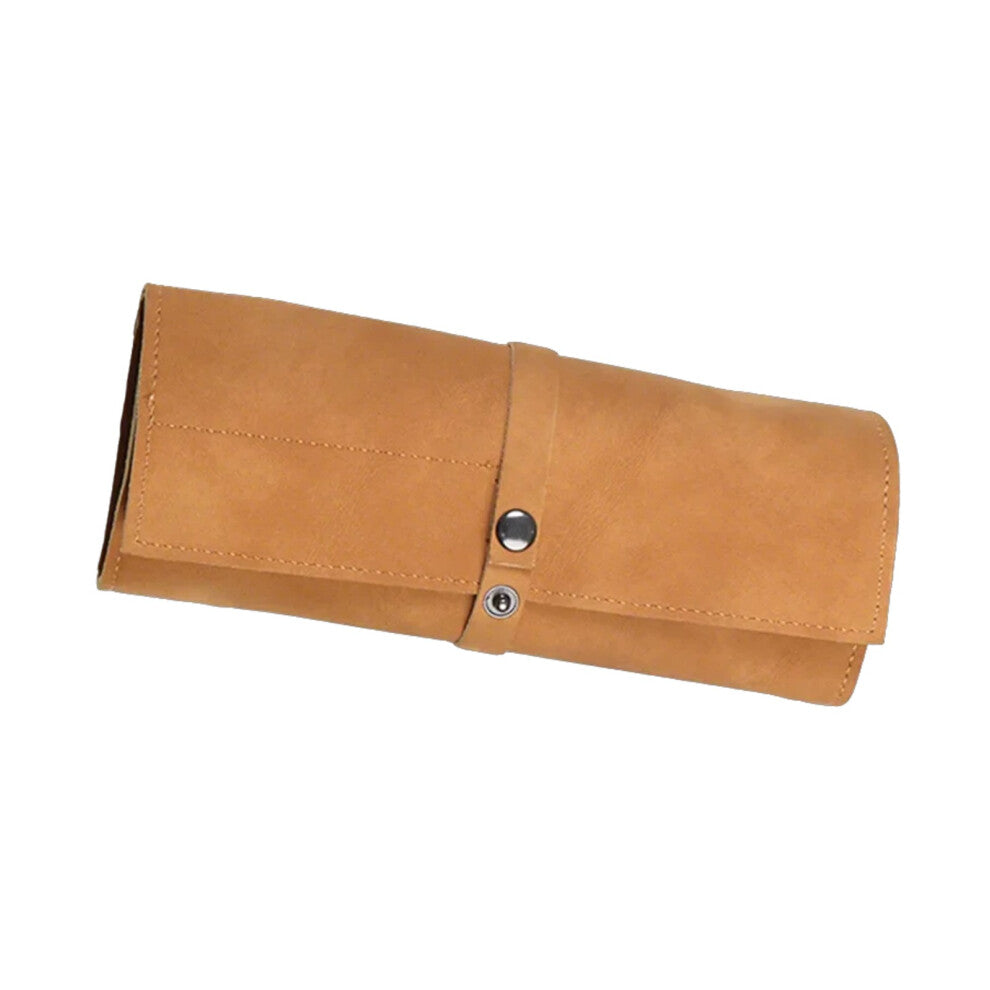 Sophisticated Watch Band Storage Bag Carrying Case for Watches, Travel Case Watchband Organizers with Waxed Canvas Rollbrown