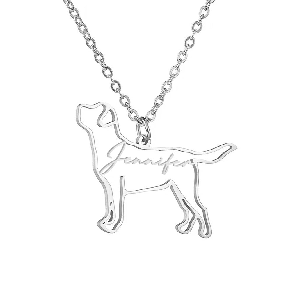 Dog Name Necklace Custom Pet Cat Pendant Necklace with Name Memorial Jewelry for Women Men Family Friend