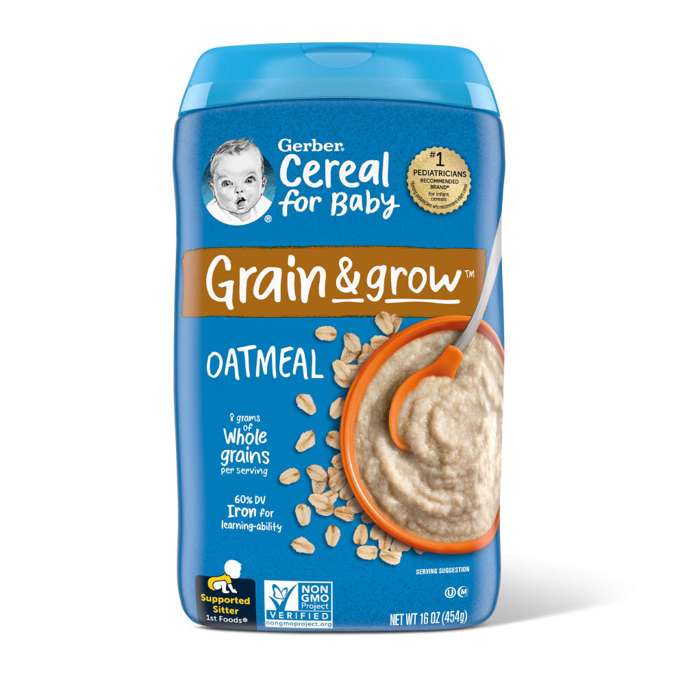 6 Pack Baby Cereal 1st Foods Grain & Grow Oatmeal 16 Ounce