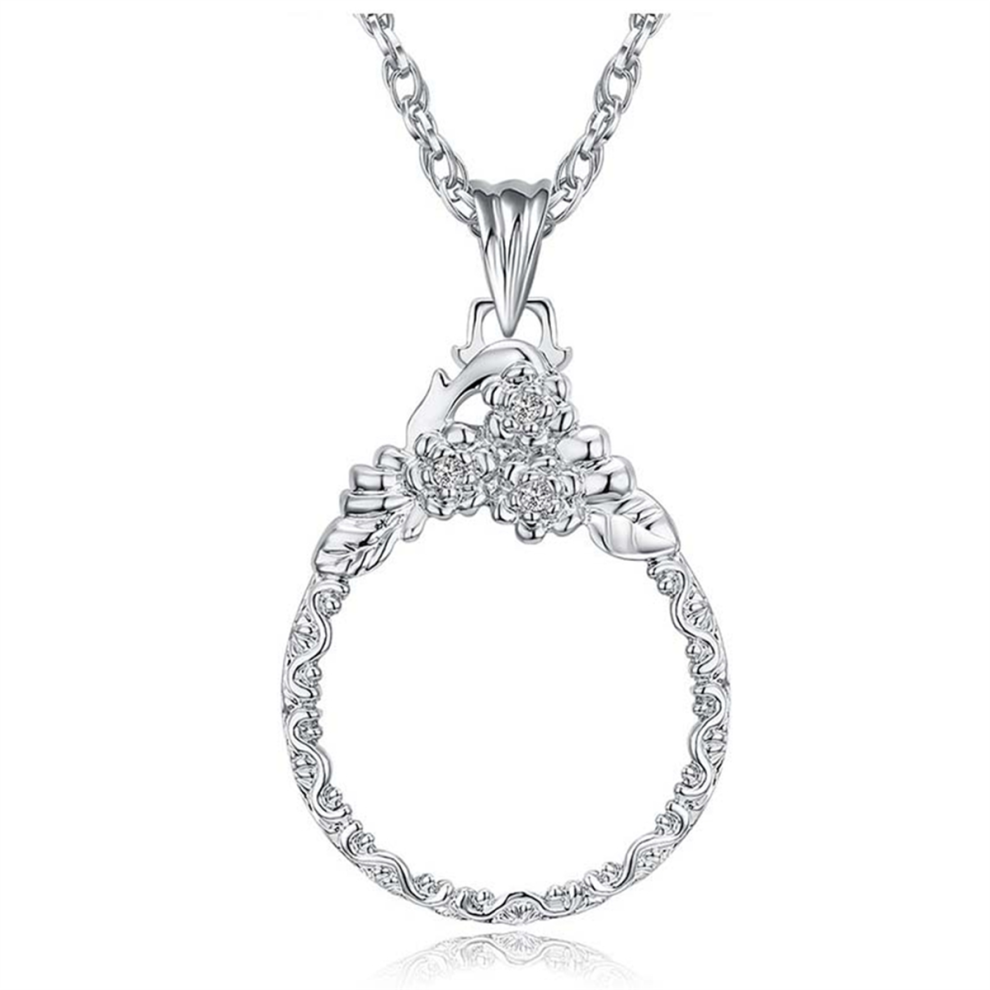 2.5X Magnifying Glass Pendant Retro Necklace Suita