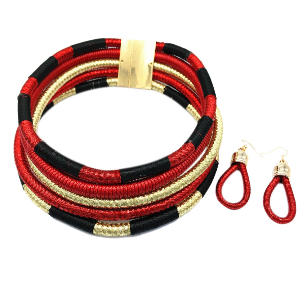 Necklace Earrings Multi-Layer Woven Jewelry Bridal