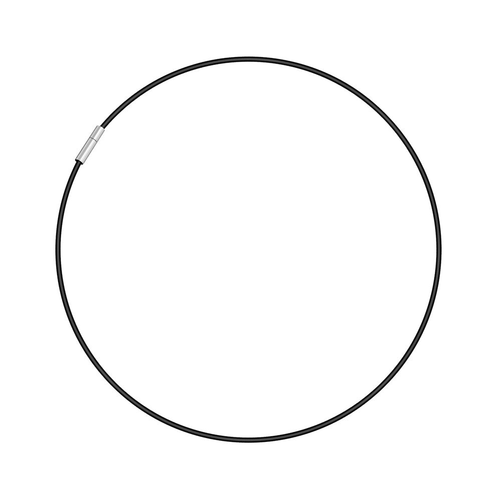 2mm Width Skin Rope Necklace Alloy Chain Black Sil