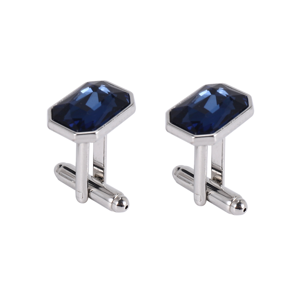 1 Pair Fashion Diamond Colorful Glass Cufflinks Cu