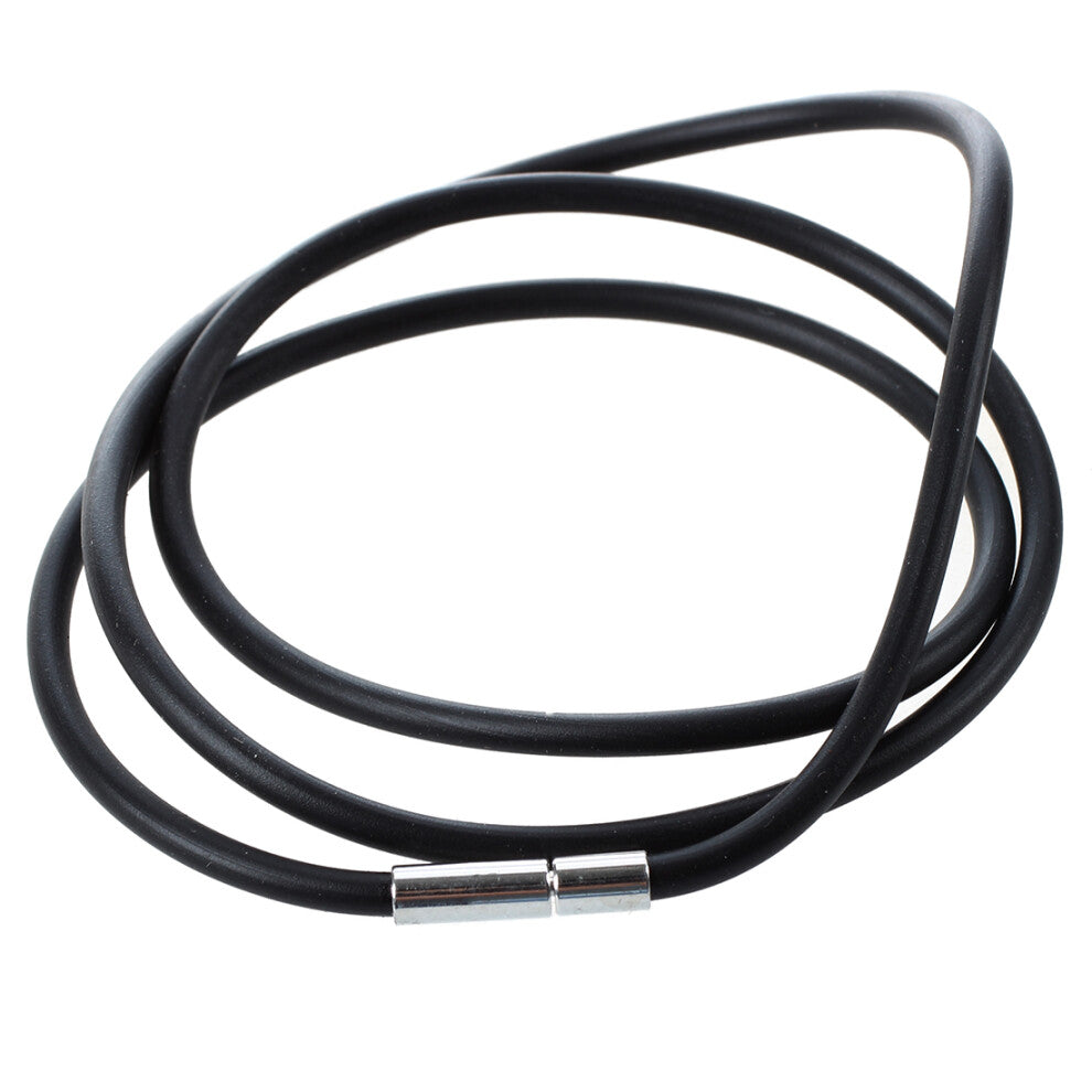 25.5 Inch 3MM Rubber Neck Cord Necklace with Stain