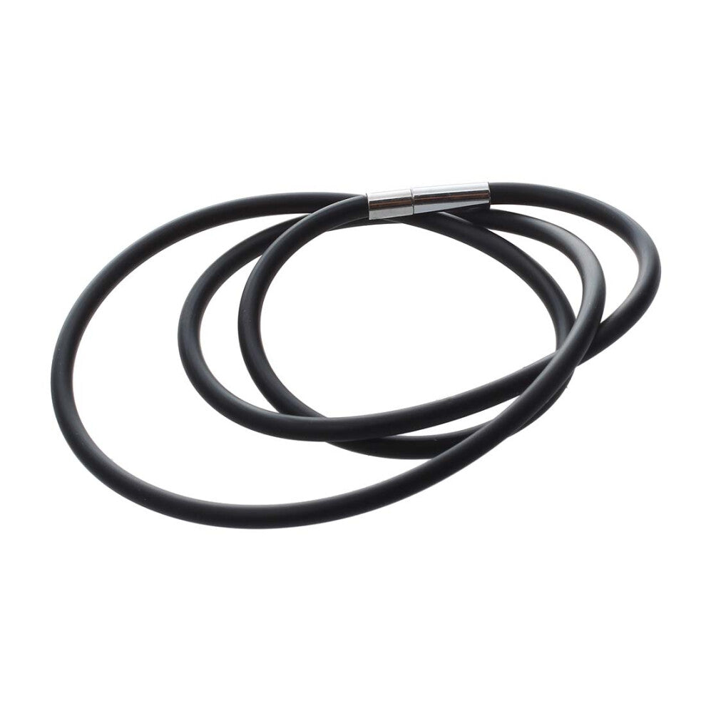 19.75 Inch 3mm Fashion Rubber Cord Necklace with S