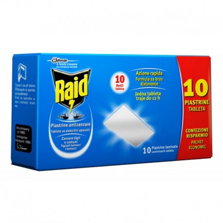 Raid Mosquito Repellent Plates - 10 Pieces.