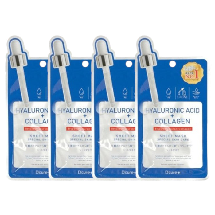 Picomonte - Dcure+ Hyaluronic Acid + Collagen Face Mask - 1 pc (4ea)